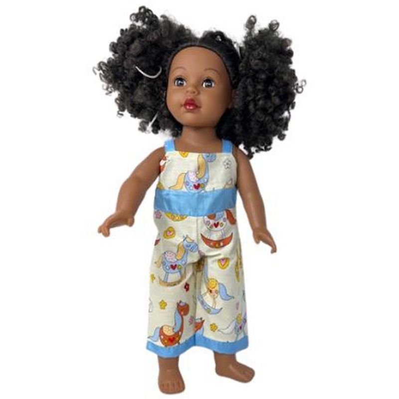 Doll Clothes Superstore Rocking Horse Print Overalls Fit 18 Inch Girl Dolls Like Our Generation American Girl My Life Dolls, 3 of 5