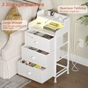 WOWLIVE Nightstand With 3 Drawers & 2-Tier Open Shelf,  Bedside Table With LED&  2 USB Ports,  Stable Metal Frame - 2 of 4