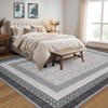 Rugs Washable Area Rug for Living Room Bordered Modern Geometric Indoor Area Rug Non Slip Low Pile Throw Carpet - 3 of 4