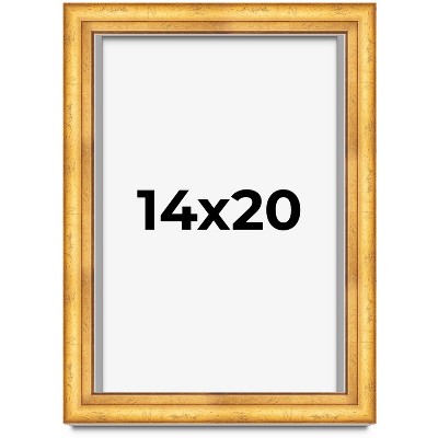 PosterPalooza | Shadow Box 1.75" Deep Gold Picture Frame - UV Acrylic, Foam Board Backing, Hanging Hardware