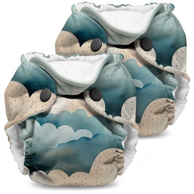 Image of Kanga Care Lil Joey Newborn All in One AIO Cloth Diaper (2pk) Thunder Puff Blue 4-12 lbs
