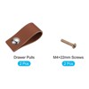 Unique Bargains Leather Dresser Drawer Door Cabinet Knobs and Pulls 2.5"x1.1" 2 Pcs - 3 of 4