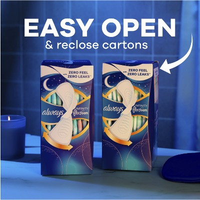 Always Infinity Overnight Long Menstrual Pads - 48ct