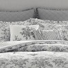 Laura Ashley Annalise Floral 100% Cotton Duvet Cover Bonus Set Gray - 3 of 4