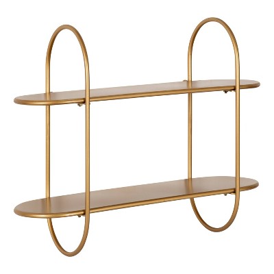 24" x 20" Bekx Metal Decorative Wall Shelf Gold - Kate & Laurel All Things Decor