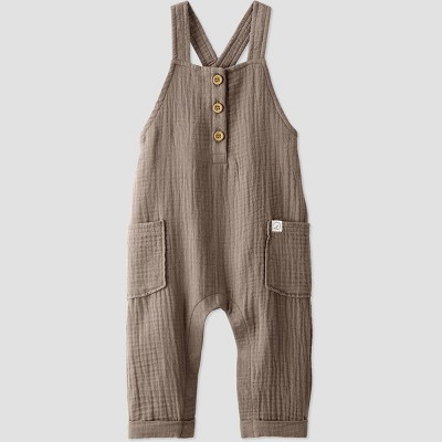Baby Gauze Overalls - little planet by carter's Brown 3M