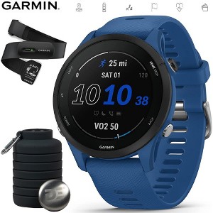 Garmin Forerunner 255 GPS Smartwatch Tidal Blue + Bottle & Heart Rate Strap XS-S - 1 of 4