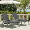 Aoodor 72 x 21 x 3 Inches Patio Chaise Lounger Cushions, Olefin Fabric Slipcovers with Sponge Foam, Set of 2 - 3 of 4