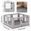 8 Panels Heavy Duty Large Acrylic Dog Whelping Box Safe Tempered Glass Pet Playpen with Protective Ledge - 3 of 4