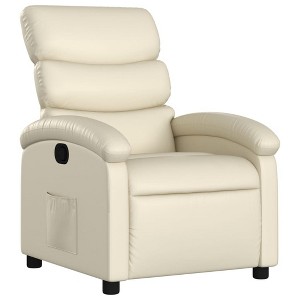 vidaXL Recliner Chair Cream Faux leather, metal, plywood Standard - 1 of 4