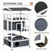 LAOTIES Wooden Outdoor Cat House with Asphalt Roof,Multi Level Cat Shelter with Escape Doors and Platforms - 4 of 4