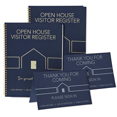 Juvale Open House Visitor Guest Registry Sign In Book and Tent Card (2 Pack)