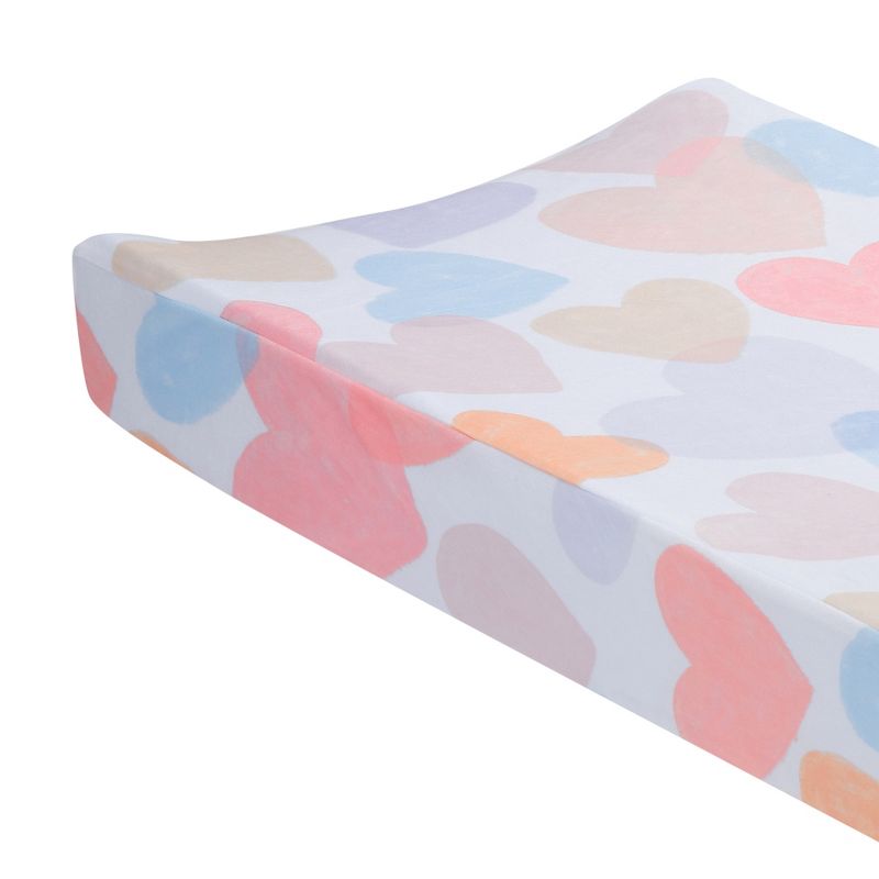 Bedtime Originals Rainbow Hearts Pink/Purple Baby/Infant Changing Pad Cover, 2 of 7
