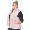 Plus Size Zip up High Pile Fleece vest -White Mark - 2 of 4