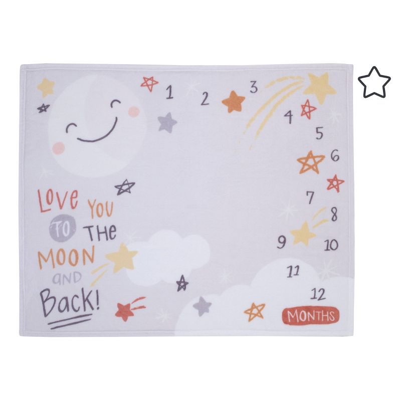 NoJo Celestial Super Soft Photo Op Milestone Baby Blanket - Gray, 1 of 6