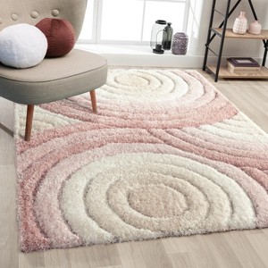 Luxe Weavers Shag Geometric Area Rug, Modern, Stain Resistant, Easy Indoor Rugs for Bedroom, Living Room - 1 of 4
