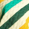 Slickblue 3 PC Handmade Full/Queen Quilt Set, Reversible Vermicelli Quilted, Horizontal Stripes, 37 Color Options - 3 of 4