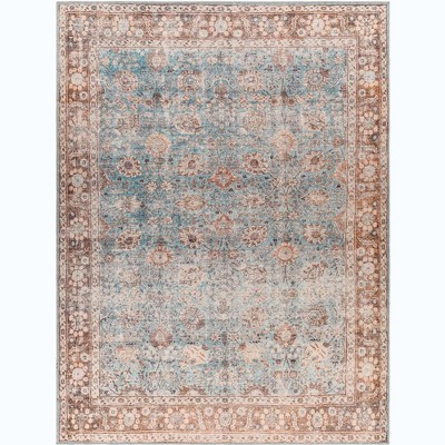 Mark & Day Markle 7'10"x10'2" Rectangle Washable Woven Indoor Area Rugs Dark Teal: Stain-Resistant, Pet Friendly, Low Pile