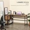 Vynxaria Compact L-Shaped Corner Office Desk, 59”L×35.5”W×29.5”H, 2 Drawers + Shelves, 145LBS Max Load - 4 of 4