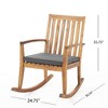 Retro Acacia Wood Accent Chair, Rocking Chair with Water-Resistant Cushion, Armchair for Porch or Bedroom -Christopher Knight Home - 4 of 4