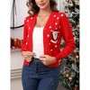 Clearlove Festive Christmas Candy Cane Santa Cardigan Sweater for Women Cheerful Holiday Knitwear - 2 of 4