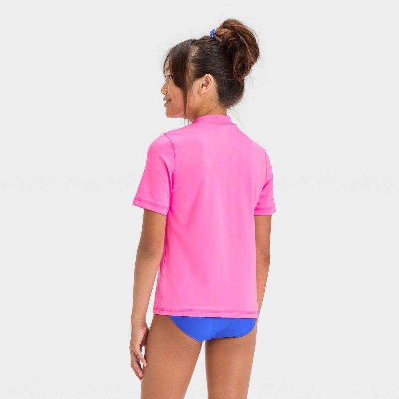 Girls' Butterfly Printed Rash Guard Swim Top - Cat & Jack™ Pink, 4 of 5