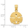 Black Bow Jewelry 14k Yellow Gold 15mm Diamond Cut Satin Sand Dollar Pendant - 4 of 4