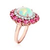 Ross-Simons Opal, 1.50 ct. t.w. Pink Tourmaline and .60 ct. t.w. White Topaz Ring in 18kt Rose Gold Over Sterling - 2 of 4