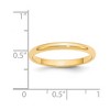 Black Bow Jewelry 2mm to 6mm 14K Yellow Gold Half Round Standard Fit Band - 3 of 4