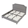 CAVINAS Platform Bed with Ruched and Button Tufted Headboard,Upholstered Bed Frame,Box Spring Not Required,Velvet - 4 of 4