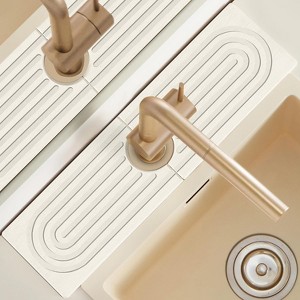 Detachable Faucet Handle Drip Catcher - Dish Drying Mat & Soap Sponge Holder, Sink Splash Guard for Kitchen/Bathroom - 1 of 4