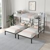 Twin Over Twin Over Twin Bunk Bed with Ladder and Guardrails - 2 of 4
