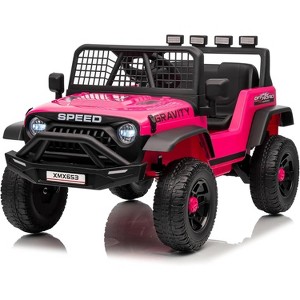Electric Car for Kids, Ride On Car with Remote Control, 12V Ride On Truck Toy for Toddler Boys & Girls, Bluetooth Music Player LED Lights - 1 of 4