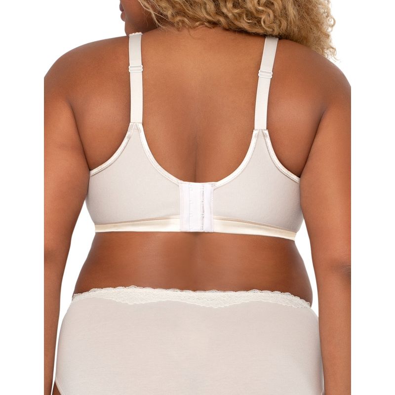 Curvy Couture Women's Cotton Luxe Front and Back Close Wireless Bra, 3 of 4
