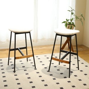 CAVINAS Modern Upholstered Counter Stool with Cushion Covers, Bar or Counter Height, Set of 2 - 1 of 4