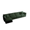 Oversized 146.5" Chenille Modular L-Shaped Sectional Sofa with Double-layer Cushion and Ottoman, 5-Piece Free combination Sofa - 3 of 4