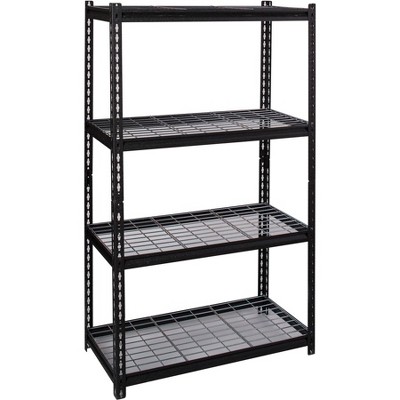 Versatile 36'' Black Steel Boltless Shelving Unit with Adjustable Height