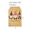 Wrapables Christmas Holiday Gift Tag Stickers and Labels Roll for Gift-Wrapping, Labeling, Package Decoration (300pcs), Gnomes - 2 of 4