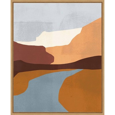 16" x 20" Sedona Colorblock IV by Victoria Borges Framed Canvas Wall Art - Amanti Art