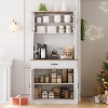 Whizmax Kitchen Pantry Cabinet with Microwave Stand, 71”Freestanding Tall Kitchen Cabinet with Doors and Shelves,Hutch Cabinet for Kitchen,Dining Room - 4 of 4