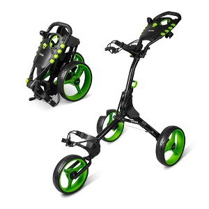 JOVIAL 3 Wheel Collapsible Golf Cart, Upper and Lower Brackets with Elastic Strap, Simple Quick Braking System, Golf Trolley Accessories, - 1 of 4