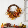 Nearly Natural 26” Autumn Artificial Cornucopia Fall Wreath - image 4 of 4