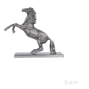 Horse Statue 12.5" – Hand-Cast Metal with Nickel Finish – Decor Accent By Old Modern Handicrafts - 1 of 4