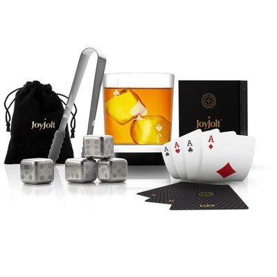 JoyJolt Poker Whiskey Glass Set - Jack of Spades Old Fashion Whiskey Glass & Accessories