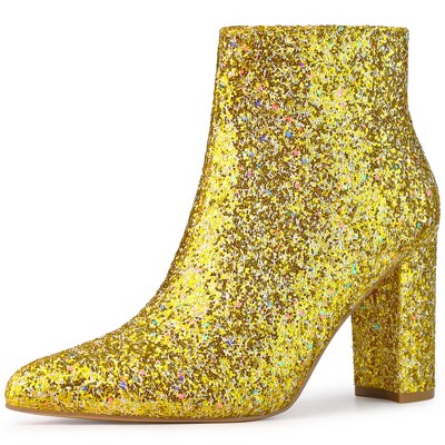 Gold shop sequin booties