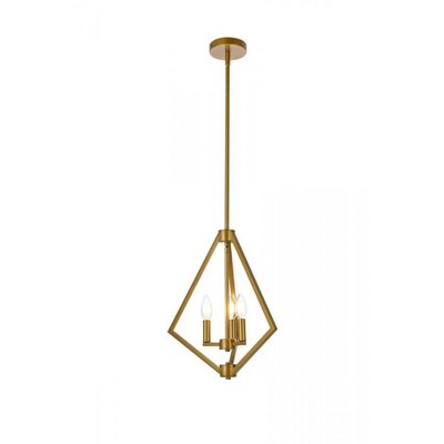 Elegant Lighting Irina 3 lights pendant in brass