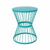 Modern Outdoor Iron Side Table,Patio End Table with Hourglass Shape and Open Cage Design,Accent Table for Deck or Balcony-Cuddlewood - 3 of 4