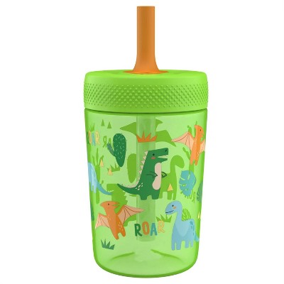 LunaLulinlk Tumbler, Soft Straw Tumbler for Toddlers, 12oz, Leak-Proof, Easy to Hold, Dinosaur