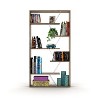 Brown wooden frame open backboard 6-tier bookshelf Industrial style bookshelf - 3 of 4