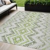 Green Ivory And Gray Geometric Washable Indoor Outdoor Area Rug - 2 of 4